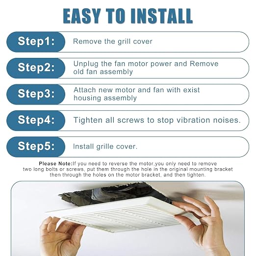 SM550 Bathroom Vent Fan Motor Replacement Kit - Image 5