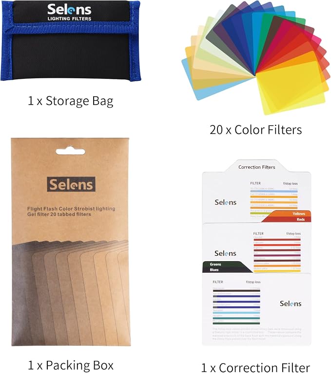 Selens 20 Pieces Universal Gels Lighting Filter Kit - Image 6