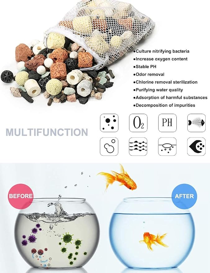 GOLDEAL Bio Balls Ceramic Rings Set, Aquarium Biological Filter Media - Image 3