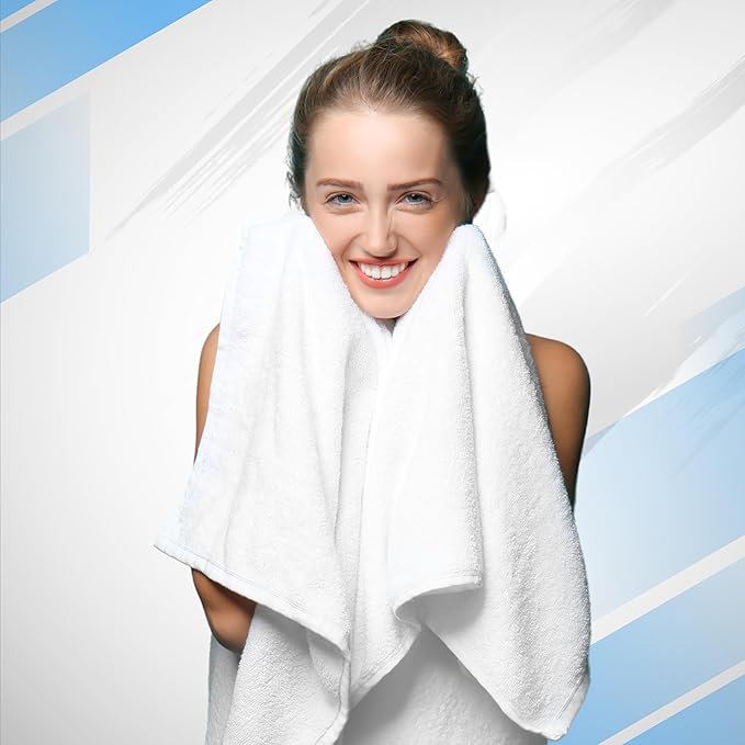 Infinitee Xclusives Luxury 100% Ring-Spun Cotton Bath Towels Set of 4 (27x54 inches) – Soft, Absorbent & Quick-Drying Towels for Bathroom, Gym, Spa & Hotel Use (Charming Grey, Bath Towels)