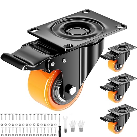 2 Inch Caster Wheels, Casters Set of 4 Heavy Duty by WOZESEIK