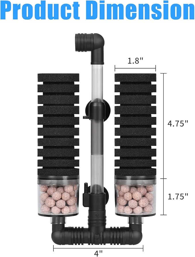 AQUANEAT Aquarium Air Powered Sponge Filter - Image 2