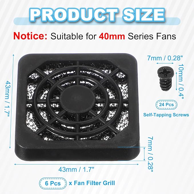 PATIKIL 40mm Fan Filter Grill - Image 2