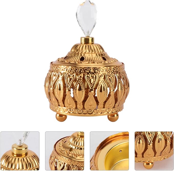 VANZACK Golden Decorative Censer Hollowed Incense Burner - Image 6