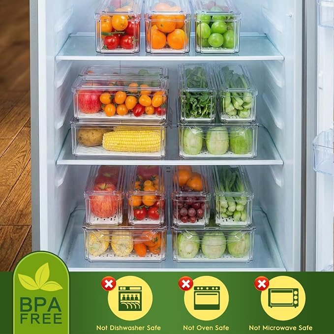 6 Pack Fridge Organizer, Stackable Refrigerator Organizer Bins - Image 3