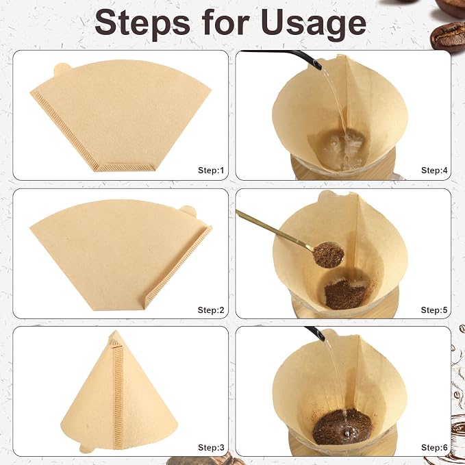 100 Count #4 Cone Coffee Filters 8-12 Cups, Disposable Natural Coffee Filters 4 - Image 4