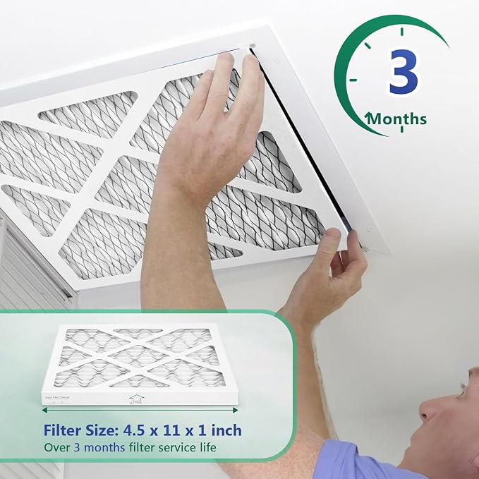 4 Pack Updated 4.5x11x1Air Filter, pertain Merv 11 HVAC Pleated A/C Furnace - Image 5
