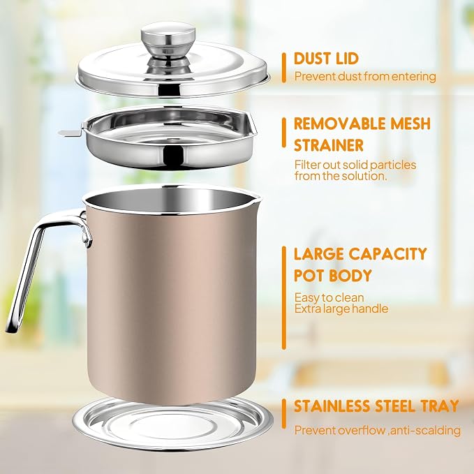 Chihee Grease Container Stainless Steel Bacon Grease Saver - Image 2