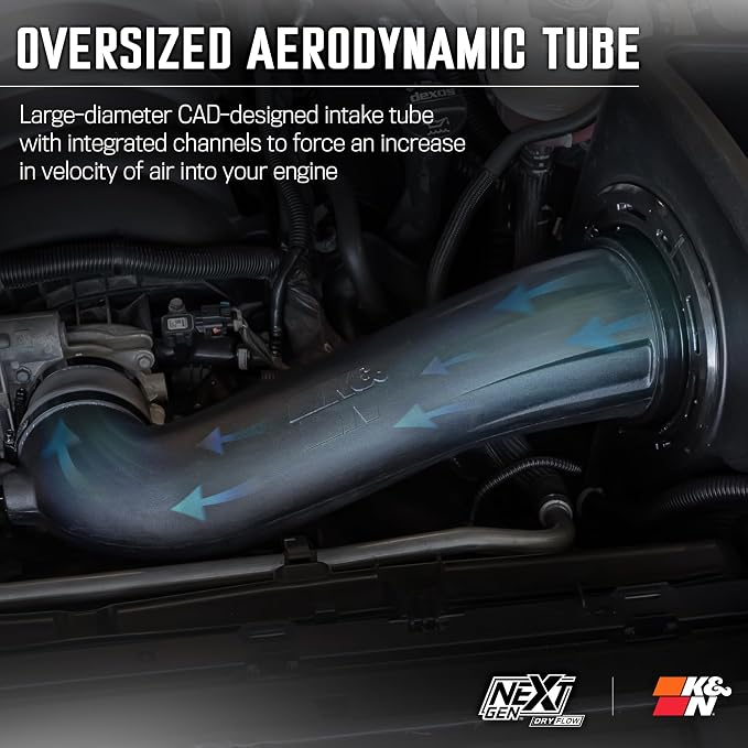 K&N NextGen Cold Air Intake System: Dry-Flow Cotton Filter: Compatible - Image 6