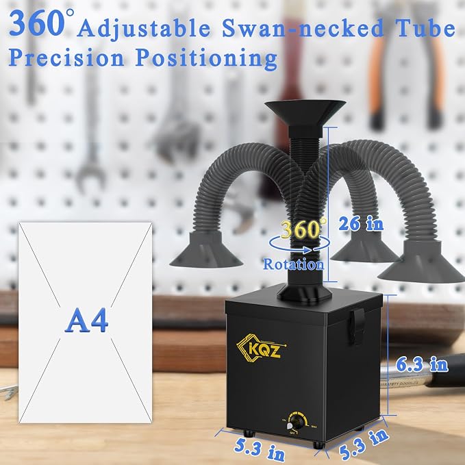 KQZ-B1 Solder Fume Extractor, 168m³/h Strong Suction Smoke Extractor, 5*Thick - Image 5