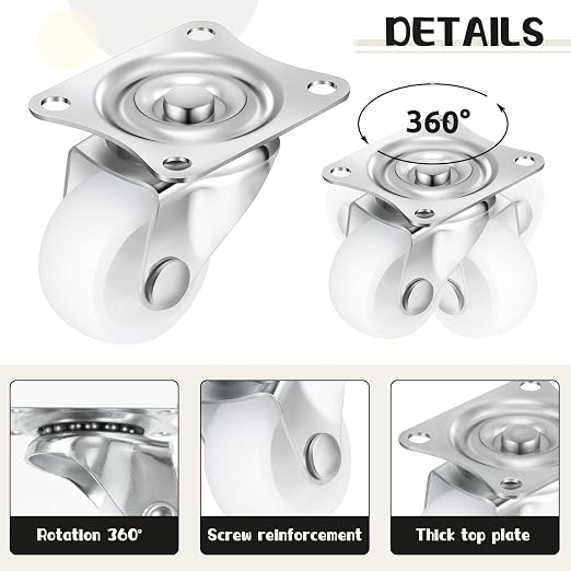 Maitys 1 Pcs 1" Swivel Profile Casters Wheels - Image 3