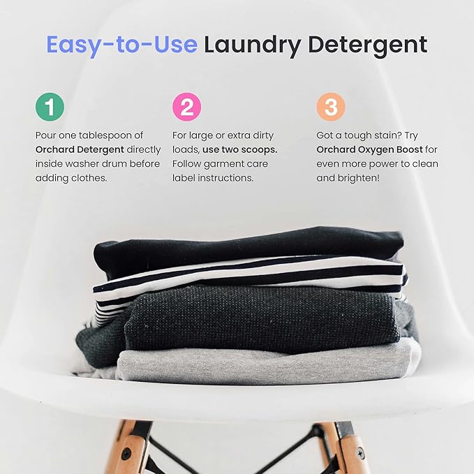 Orchard Laundry Detergent Powder Natural Deep Cleaning Laundry Powder for Sensitive Skin - Lavender Chamomile - Plant Based Effective Ingredients - 3.5lbs - Enzyme-Powered, Eco Friendly Detergent