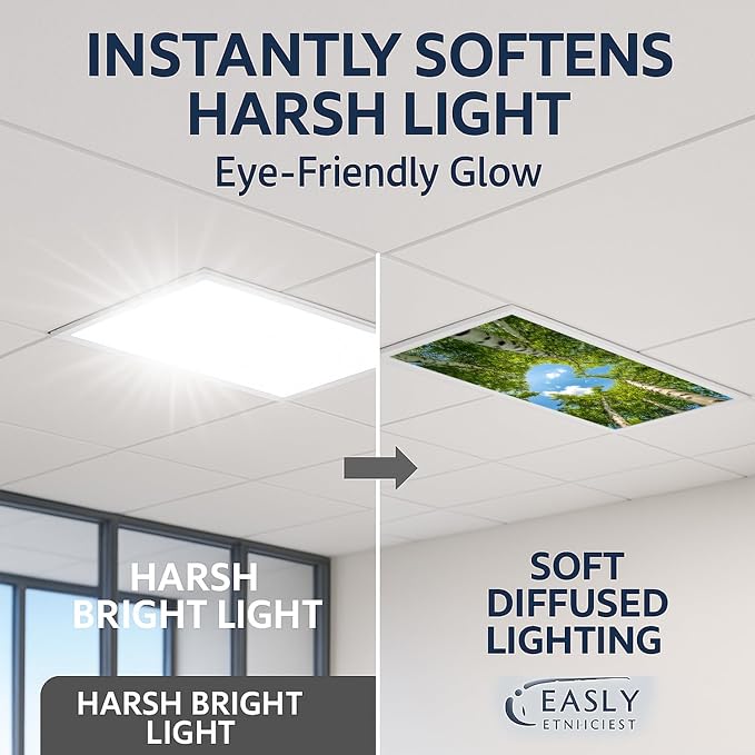 2 Pack Fluorescent Light Covers 4x2 ft Magnetic Light Covers - Image 2