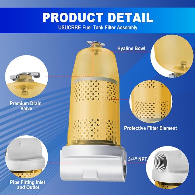 3/4" NPT Top Cap 495 Bowl Fuel Tank Replacement - Image 3