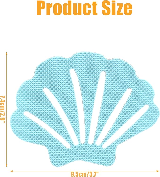 Bathtub Stickers Non Slip, Shell Shaped Tubs Safety Shower Treads, Adhesive Sticker for Bathroom Bathtub, Shower Floor,Blue (30Pcs)