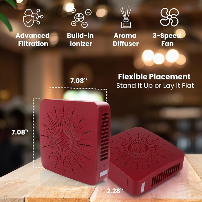 4-in-1 Portable Air Purifier HEPA Filter, Ionizer & Mini Fan – USB-C Desktop - Image 9