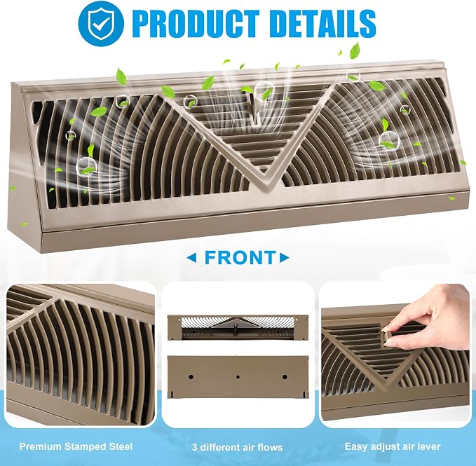 Yaocom 10 Pack Baseboard Register Vent 18 Inch Duct Opening Size Vent Covers - Image 3