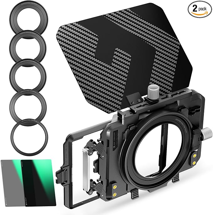 K&F CONCEPT Mini Matte Box +ND4+ND32 Filters Kit, DSLR Matte Box by KFCONCEPT