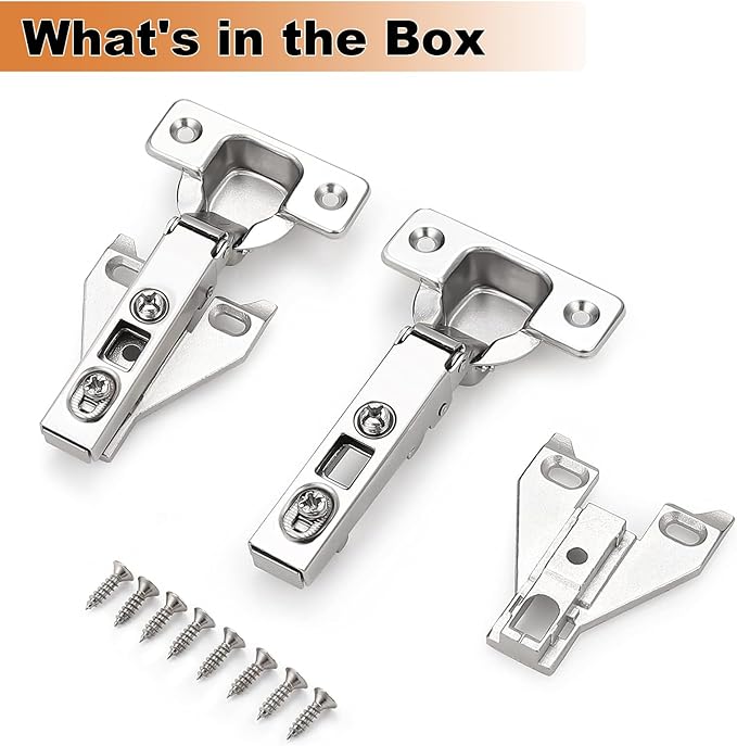 Probrico Soft Opening Kitchen Cabinet Hinges 2 Pairs, Brushed Satin Nickel Face - Image 7