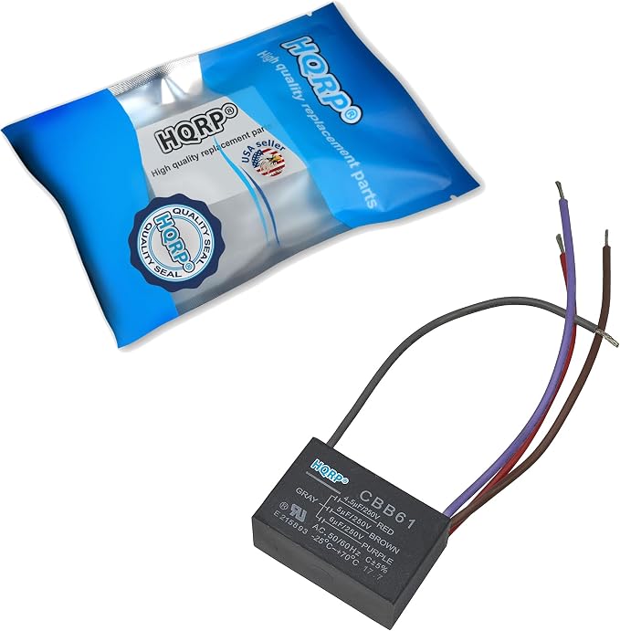 HQRP 2-Pack Ceiling Fan Capacitor CBB61 4.5uf+5uf+6uf 4-Wire UL Listed - Image 2