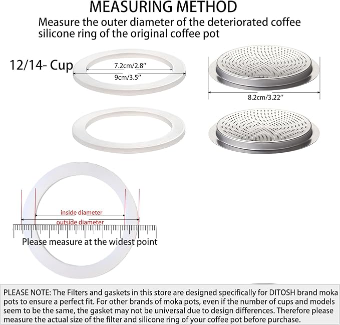 2 Pcs Filter with 3 Pcs Silicone Gasket Seals - Image 3