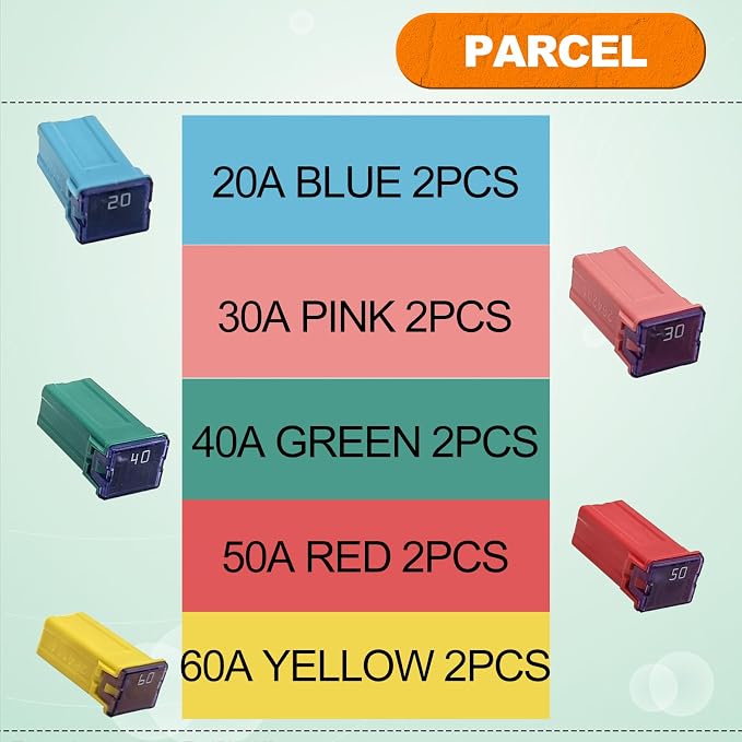 10pcs Upgraded Automotive Tall Profile Box Shaped Micro Cartridge Fuses JCASE - Image 4