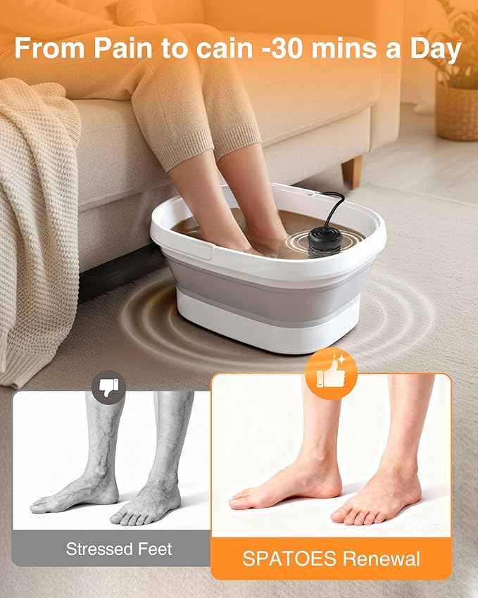 Ionic Foot Bath Detox Machine,Foot Detox Foot Bath Soak Tub with 2 Arrays,80 Disposable Foot Bath Liners,Detox Sea Salt,Folding Foot Spa Bucket,Home Salon-Level Foot Soaking Tub