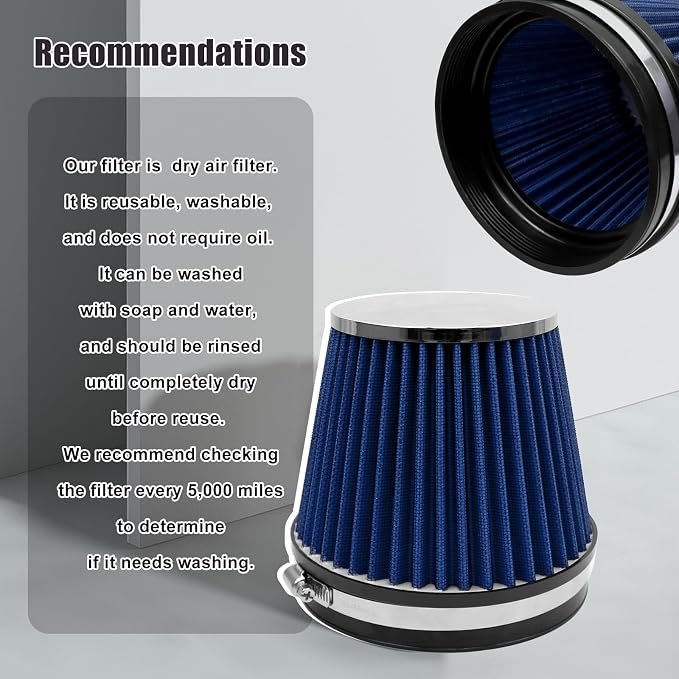 RYANSTAR RACING 152mm 6" High Flow Round Tapered Cone Closed-Top Washable - Image 6
