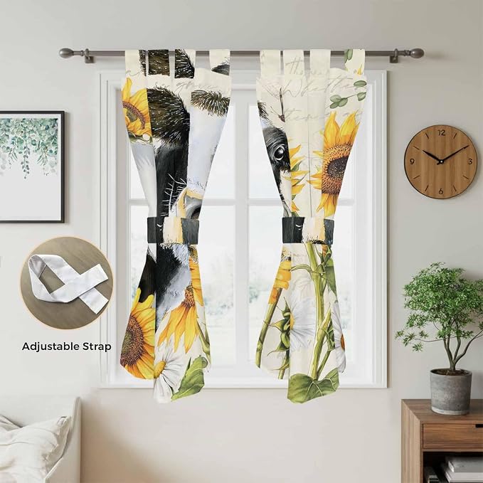 Yellow Sunflowers Living Room Curtains 84 Inch Length, Window Curtains Tab Top - Image 5