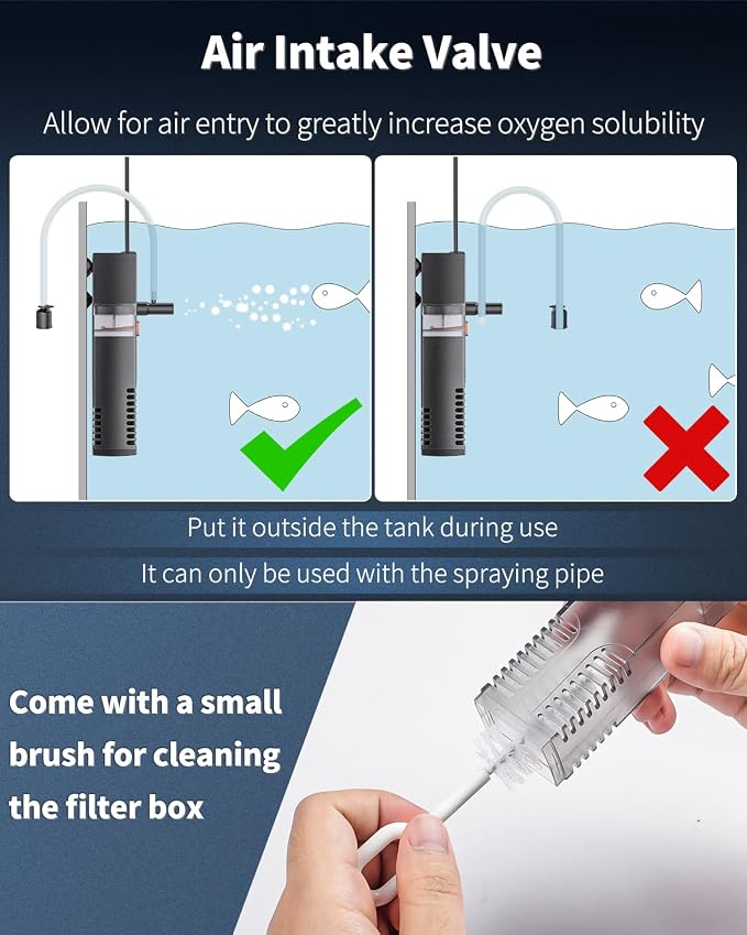 Pawfly Internal Aquarium Filter, Submersible Power Filter - Image 7