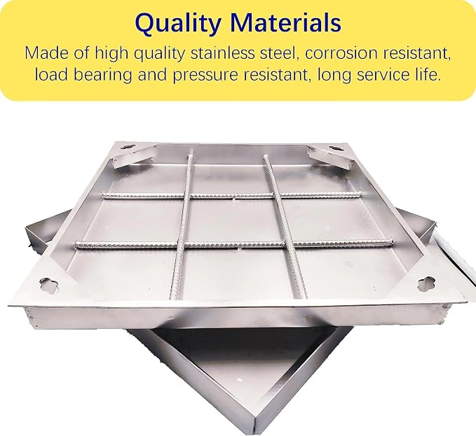 24x24 in Invisible Stainless Steel Manhole Cover and Frame - Image 3
