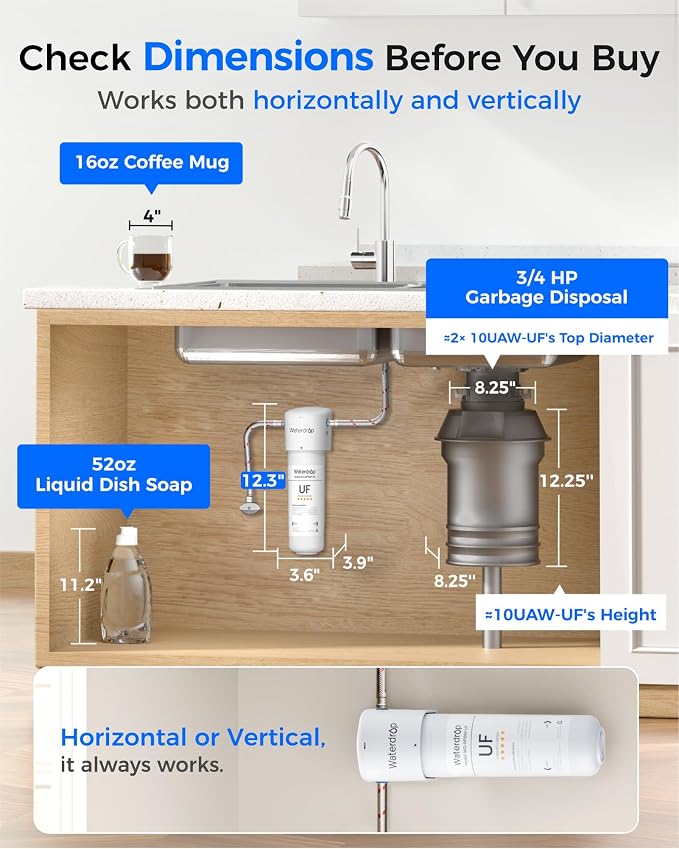 Waterdrop 10UAW-UF 0.01 μm Ultra Filtration Under Sink Water Filter System - Image 5