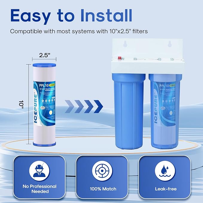 10" x 2.5" Pleated Sediment Water Filter Cartridge Replacement Any 10 inch RO - Image 7