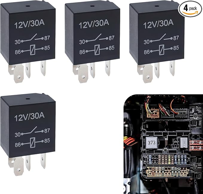 4 PCS Automotive 4-pin Waterproof Switch Starter Relay, Oil Pump Air by Gseigvee