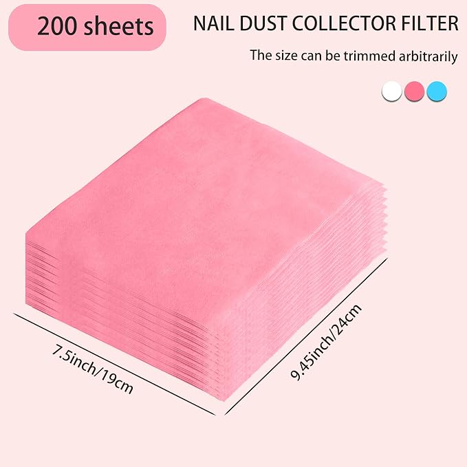 200 Sheets Nail Dust Collector Filter Paper Disposable Nail Dust Filters - Image 4