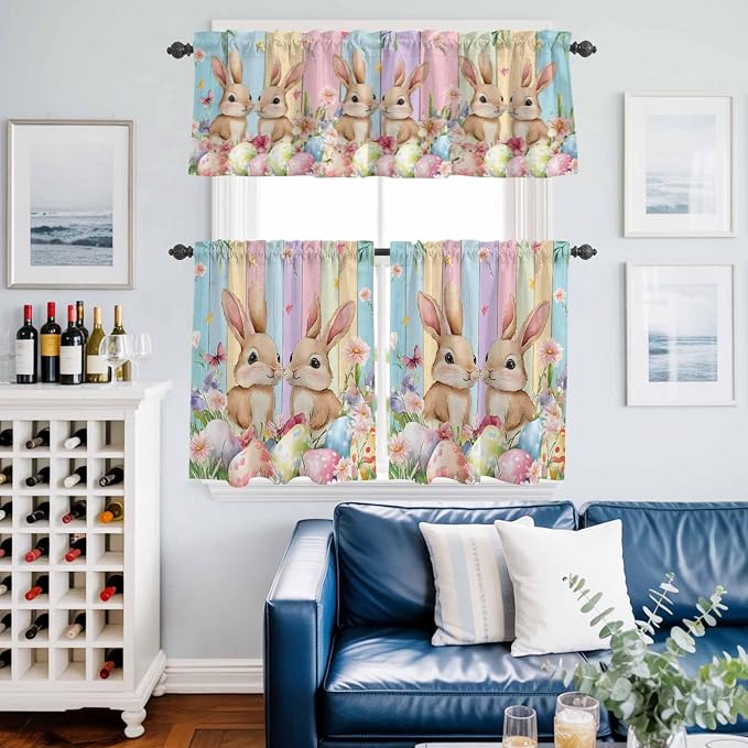 Easter Kitchen Curtains Set 3 Piece - Image 2