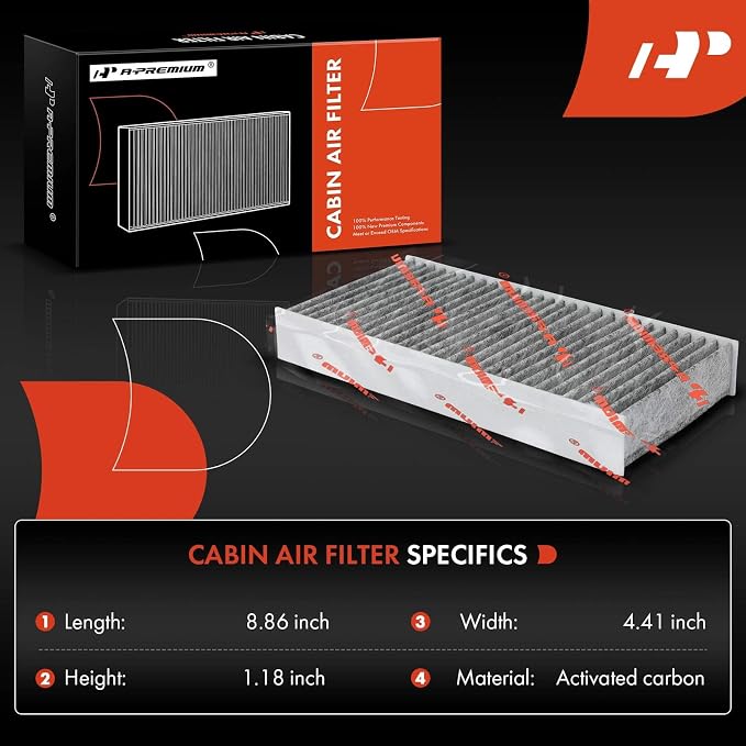 A-Premium 2-PC Cabin Air Filter w/Activated Carbon Compatible - Image 2