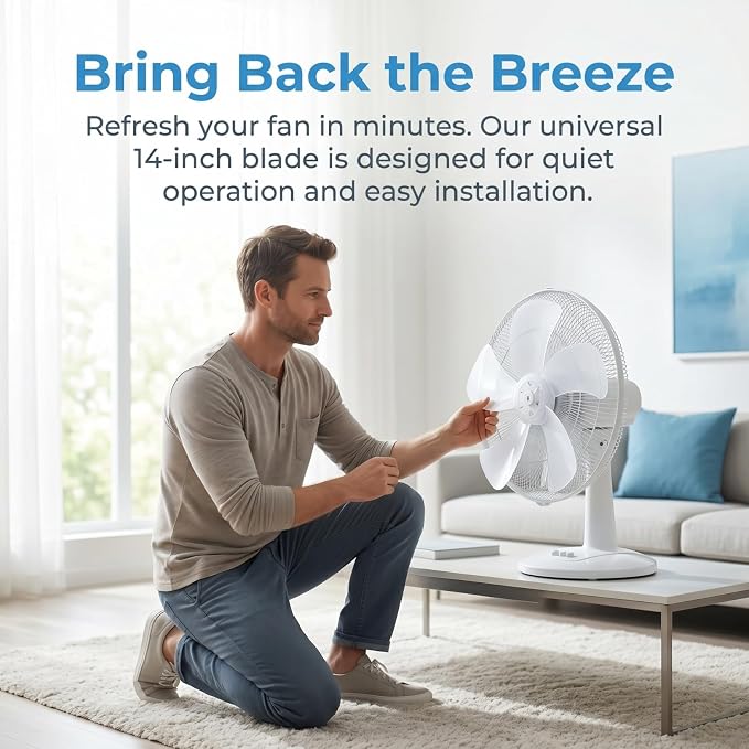 DOITOOL 14 Inch Fan Blade Replacement, Universal Plastic Fan Blades - Image 2