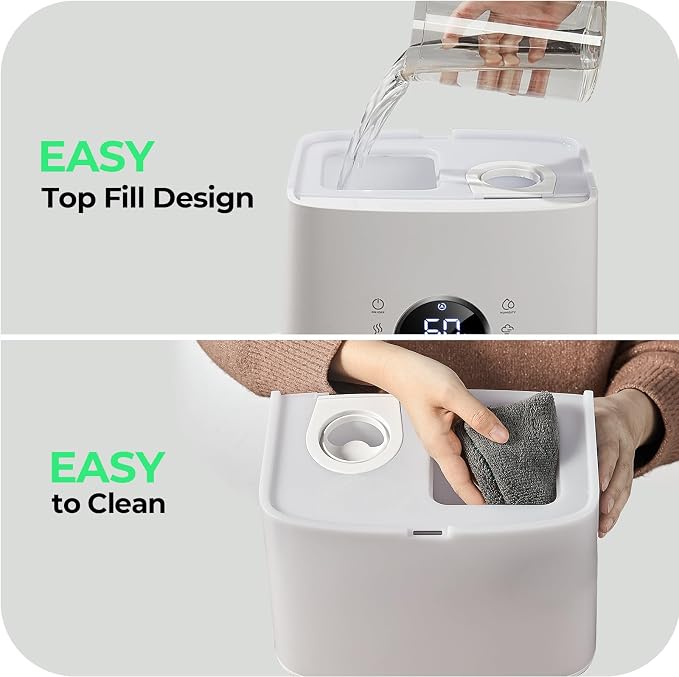 Homvana Humidifiers for Bedroom Large Room, 6.5L Top-Fill Warm & Cool 360° - Image 7