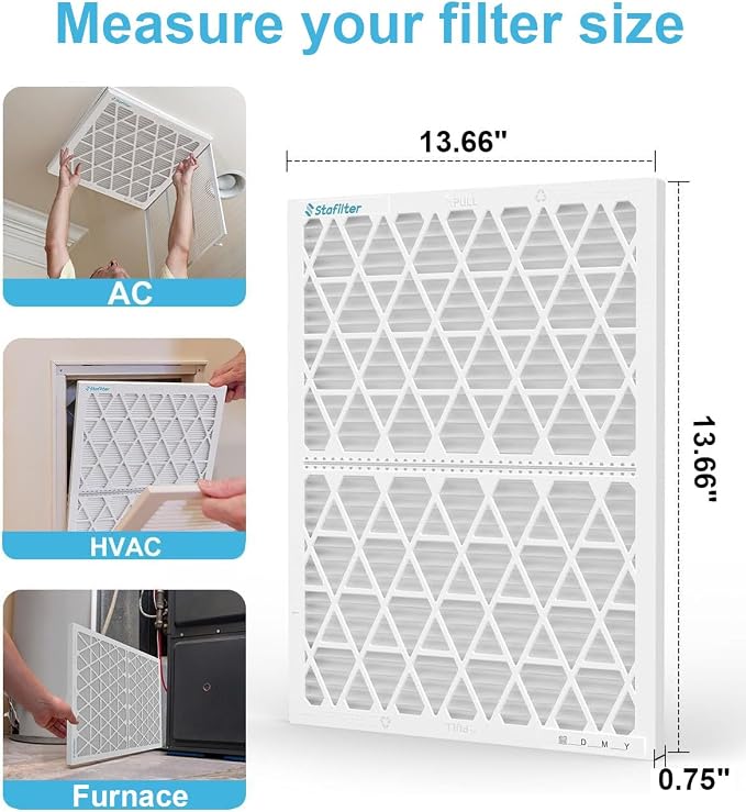 Reusable 14x14x1 Air Filter, 1 Foldable Frame + 6 Refills - Image 8