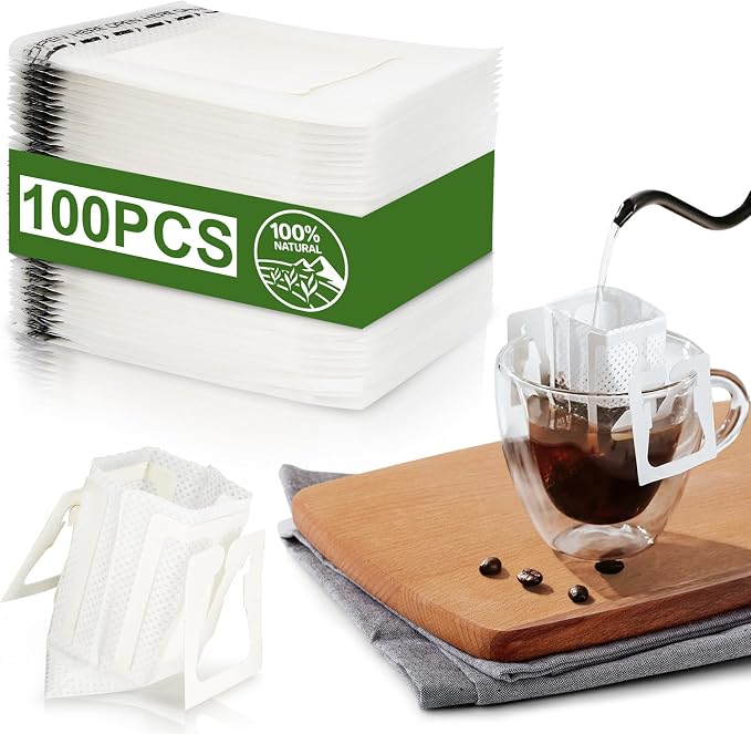 CARGEN 100Pcs Portable Coffee Filter Paper Bag by CARGEN
