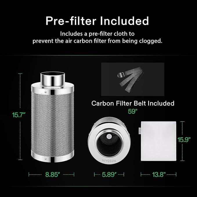 VIVOSUN 6 Inch Air Carbon Filter Smelliness Control - Image 6