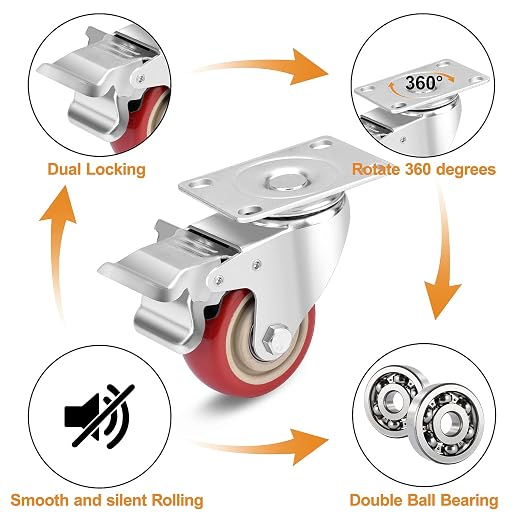 3 Inch Industrial Heavy Duty Swivel Caster Wheels - Image 3