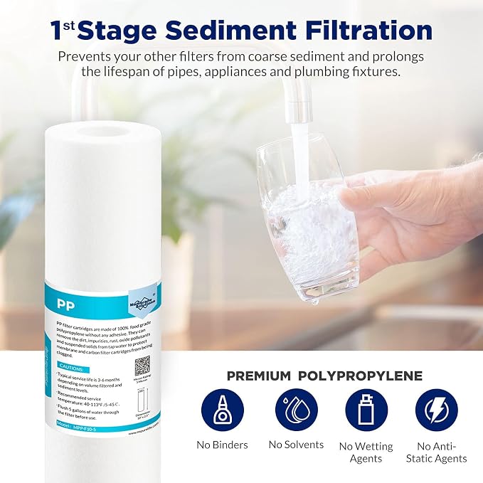 Membrane Solutions Grooved Sediment Water Filter Cartridge, 0.5 Micron Whole - Image 5