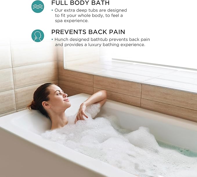Fine Fixtures Acrylic, Fiberglass Alcove Soaking Bathtub with Integral Apron Front in Glossy White - Left Hand Drain, 72" x 36"