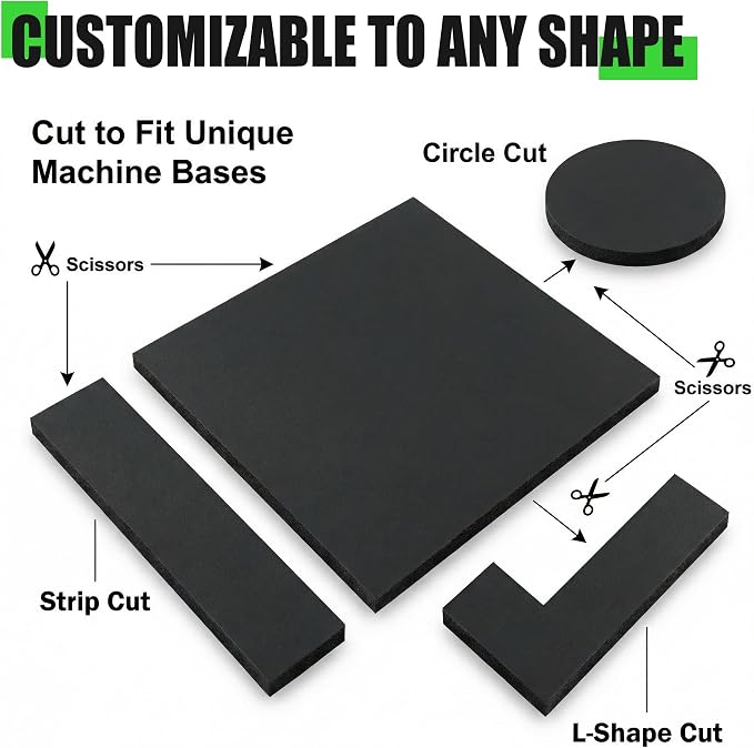 10-Pack Anti Vibration Pad, 2.7 pounds, Heavy Duty Rubber Anti-Vibration - Image 3