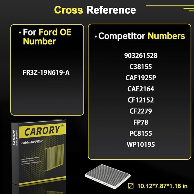 CARORY Cabin Air Filter w/Activated Carbon - Image 4