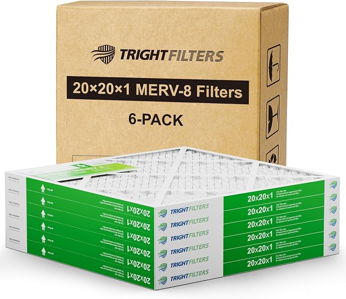20x20x1 Air Filter 6 Pack, Durable MERV 8 Pleated Home HVAC AC Furnace Filters - Image 9