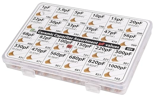 pF Values - Box Capacitor Kit Assortment 485 pcs 24 Values, All pF: 1pF - Image 4