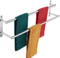 KOKOSIRI Bathroom Towel Racks 32 Inch Double Towel Bars Bath Towel Holder Towel Storage Towel Shelves Wall Mount Stainless Steel Polished Chrome B5010CH-L32